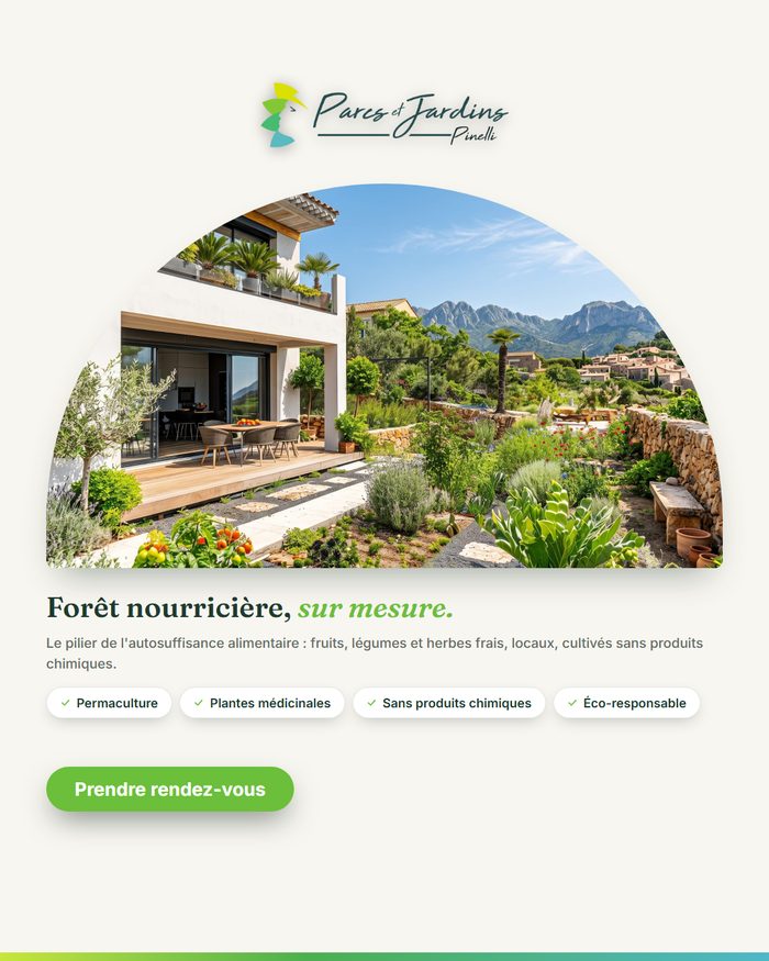Visuel publicitaire Parcs & Jardins : mise en avant des structures bois premium
